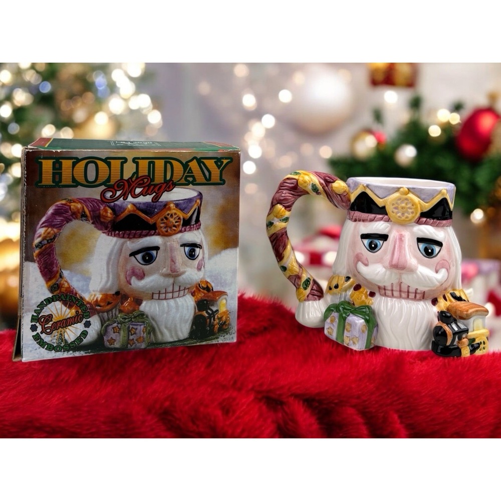 Nutcracker Hand painted‎ Embossed Ceramic Mug By Alco New Old Stock
